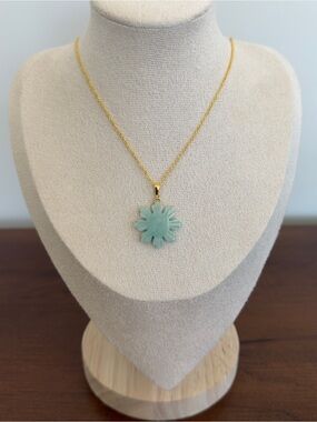 Grade A Burma Jade Philippine Sunflower Pendant
